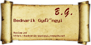 Bednarik Gyöngyi névjegykártya