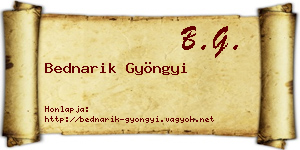 Bednarik Gyöngyi névjegykártya