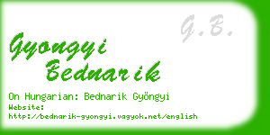 gyongyi bednarik business card