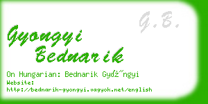 gyongyi bednarik business card